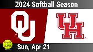 2024 Apr 21 - Softball - Oklahoma vs Houston Game 3