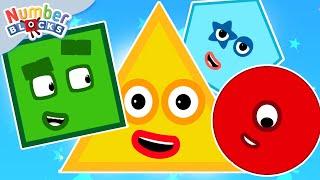 Explore Shapes Compilation for Kindergarten  Learn to Count 12345  Counting Maths   Numberblocks