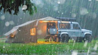  NEVER END RAIN?  SOLO CAR CAMPING in the Clouds Mountain  ASMR cozy & relexing sound