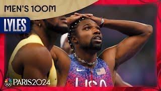 Noah Lyles Pulls Off UNBELIEVABLE 100m Win By Tightest Of Margins Paris Olympics NBC Sports