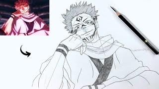 How To Draw Ryomen Sukuna Easy  Step By Step  Jujutsu Kaisen  Easy Drawing