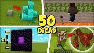 ️ 50 DICAS de SOBREVIVÊNCIA no MINECRAFT SURVIVAL - Aprenda a Jogar