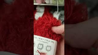 Just Yarn Eyelash and Plush - Novelty Yarn at Dollar Tree for Holiday Knitting and Crochet #shorts