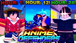 Spending 24 Hours Grinding In Roblox Anime Defenders... This Is What Happened