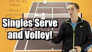 Singles Serve and Volley Strategy - Tennis Lesson - Tactics for Serve and Volley