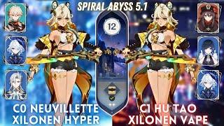 C0 XILONEN IS BROKEN Xilonen Neuvillette Hu Tao Showcase  Spiral Abyss 5.1 Floor 12 - 9⭐