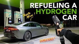 How to fuel a HYDROGEN car?  Toyota Mirai 182 hp  POV drive