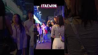 이태원ITAEWONWalking on the streets at night a hot place in Seoul South Korea