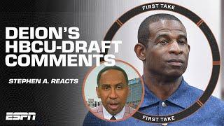 Stephen A. reacts to Deion Sanders critical comments on 1 HBCU player getting drafted  First Take