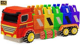 DIY - How To Make Rainbow Dump Truck From Magnetic Balls  Car Model Ideas By Magnet Satisfying