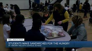 St. Vincent Pallotti Catholic School makes 500 sandwiches for people in need