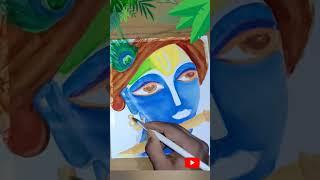 Shri Krishna Drawing With ₹20 Colour  Tutorial  #shorts #janmashtami