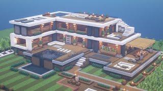 Minecraft Large Modern House Tutorial  Architecture Build #12