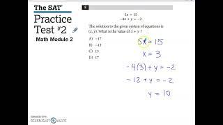 SAT Practice Test #2 Math Module 2 Problem #8