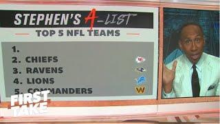 FIRST TAKE  Sam Darnold & Vikings are the best team in NFL - Stephens A-List Top 5 NFL Teams