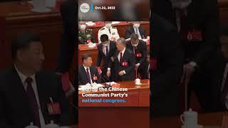 Former Chinese President Hu Jintao removed from Communist Party congress  USA TODAY #Shorts