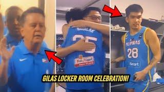 Gilas Pilipinas Locker Room Celebration After Their First Win vs. Latvia in FIBA OQT