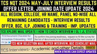 TCS NQT 2024 MAY-JUNE-JULY INTERVIEW RESULTS DECLARED  TCS OFFER BGC PROCESS ILP JOINING STARTED