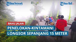 Bahu Jalan Penelokan-Kintamani Longsor Sepanjang 15 Meter