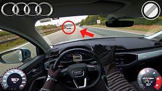 2021 Audi Q3 TDI 200HP Top Speed Acceleration on Autobahn Germany