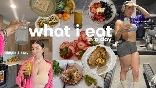 WHAT I EAT IN A DAY easy & realistic high protein workout with me vlog 