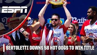 A NEW CHAMPION  Patrick Bertoletti wins 2024 Nathans Hot Dog Eating Contest 