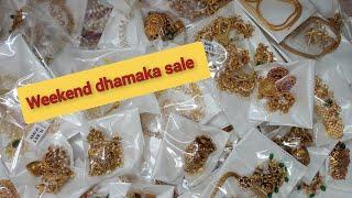  weekend dhamaka sale jhumkas collection  necklace sets  thali chains  hair clip  kids vanki