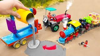 Careful ahead Be careful ahead Diy tractor making Machine rescue Tractor  diy Train Track Repair