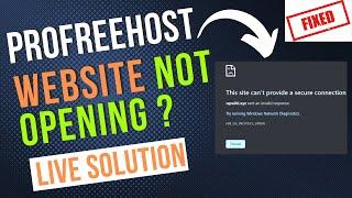 ProFreeHost Website Not Opening  Profreehost WordPress Not Working SOLUTION That Works