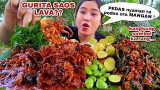 SEDIKIT BIKIN KENYANG⁉️ GURITA SAOS LAVA KANGKUNG SAMBAL PECEL LALAPAN MENTAH JENGKOL PETE KEMANGI