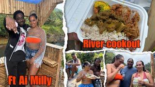 River cookout with Jamaican trap artist Ai Milly‼️& Elite Entertainment Group  curry goat + more