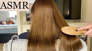 ASMR  *SEMI FAST* hair brushing & tapping 🩷 hair play no talking