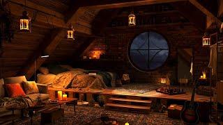 Cozy Attic Ambience  Indoor Rain Sounds with Thunderstorm for Sleeping Study and Relaxation