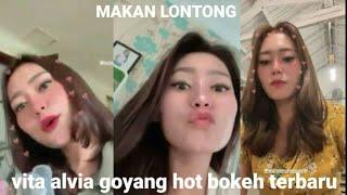 vita alvia goyang hot bokeh terbaru - makan lontong