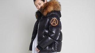 WOMENS ARCTIC ARMY PUFFER JACKET WITH FUR - BLACK MATTE GLOSS