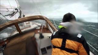 high wind sailing knockdown extreme squall intense heeling sailboat wet wild 111111