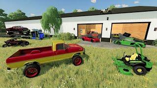 Buying old abandoned car dealership full of race cars  Farming Simulator 22