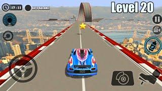 Impossible Car Tracks 3D - Blue Car Driving Stunts Simulator Level 20 Completed - Android Gameplay