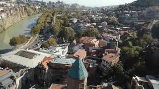 Georgia Riding on Cable Car in Tbilisi ジョージア　トビリシでケーブルカーに乗る