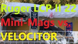 22 LR ballistic gel test shoot 40 grain CCi Mini Mags vs Velocitor from a 2.75” barrel Ruger LCP II