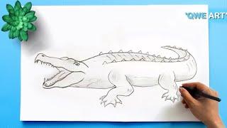 How to draw a Crocodile  Crocodile Drawing easy 