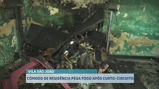 CÔMODO DE RESIDÊNCIA PEGA FOGO APÓS CURTO CIRCUITO