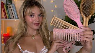 ASMR Hair Play For Sweet Dreams  brushing combing clipping