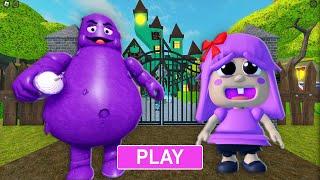 BABY POLLY and the GRIMACE BARRYS PRISON RUN OBBY ROBLOX #roblox #scaryobby