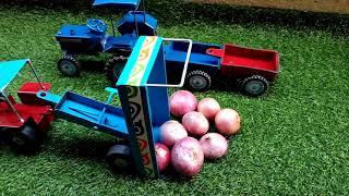 mini tractor and trolley loading onions video Kiran Toys world