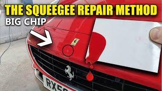 BIG Chip Repair using the Squeegee method Fix your own car SCRATCHES and CHIPS Save Money