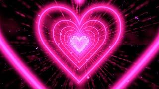 Heart Tunnel BackgroundPink Heart Tunnel  Neon Heart Background Video  Wallpaper Heart 3Hours