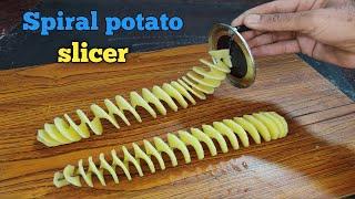 How to make spiral Potato Cutter at home  DIY spring potato machine  potato twister