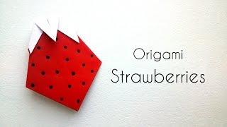 Origami Tutorial - Origami Strawberry Tutorial - Easy Kids Crafts