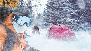 Winter Camping in a Snow Storm BLIZZARD Solo Tent Camp in the North in Extreme Weather Highlights